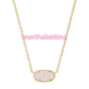 Elisa Gold Pendant Necklace in Iridescent Drusy